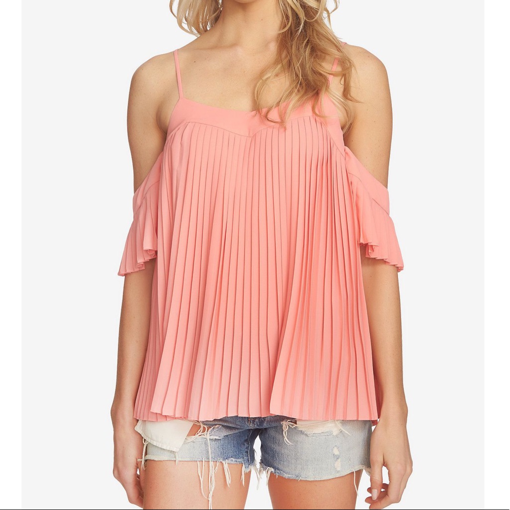 1 State Pleated Off-Shoulder Top